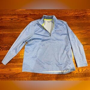 Vineyard Vines Mens Performance Quarter Zip - Light Blue